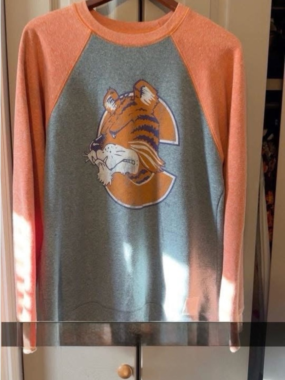 Clemson Tigers Raglan Sweatshirt - Gray & Orange